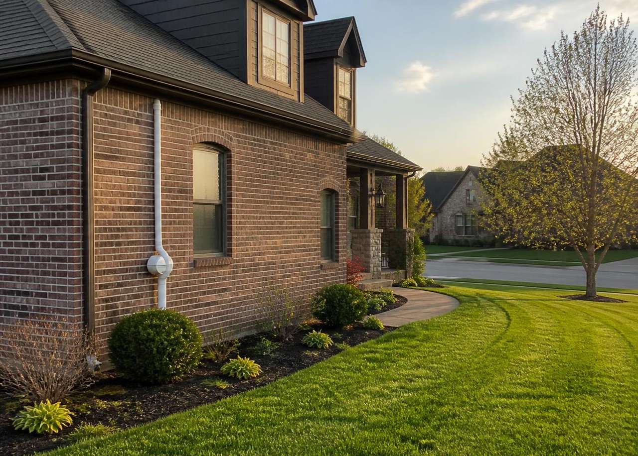 Cincinnati-area home with a professionally installed radon mitigation system